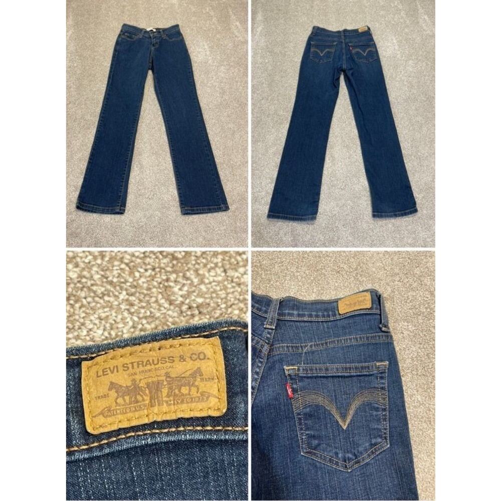 Levi's Women's 512 Perfectly Slimming Straight Jeans Size 2 Dark Wash Indigo - Picture 2 of 15